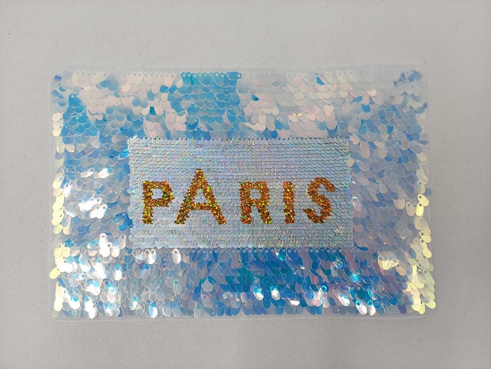 Sequin Iridescent Diamond and PARIS Patches - Ships from USA