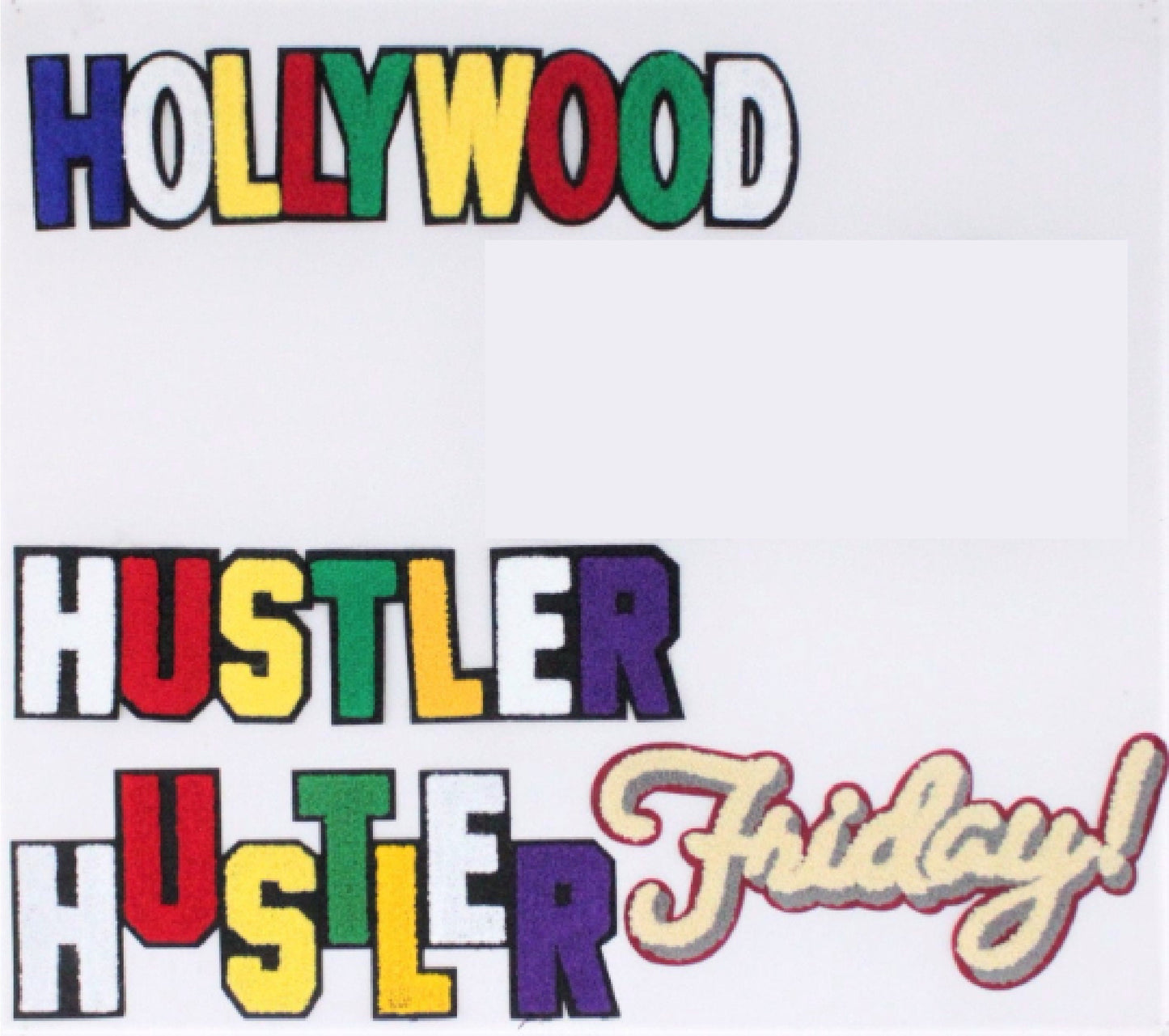 Chenille Patch: Colorful Patches Friday, Hollywood, Hustler - Ships from USA