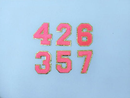 3 Inch Chenille Letter with Gold Glitter Border: Pick Your Letter/ Color