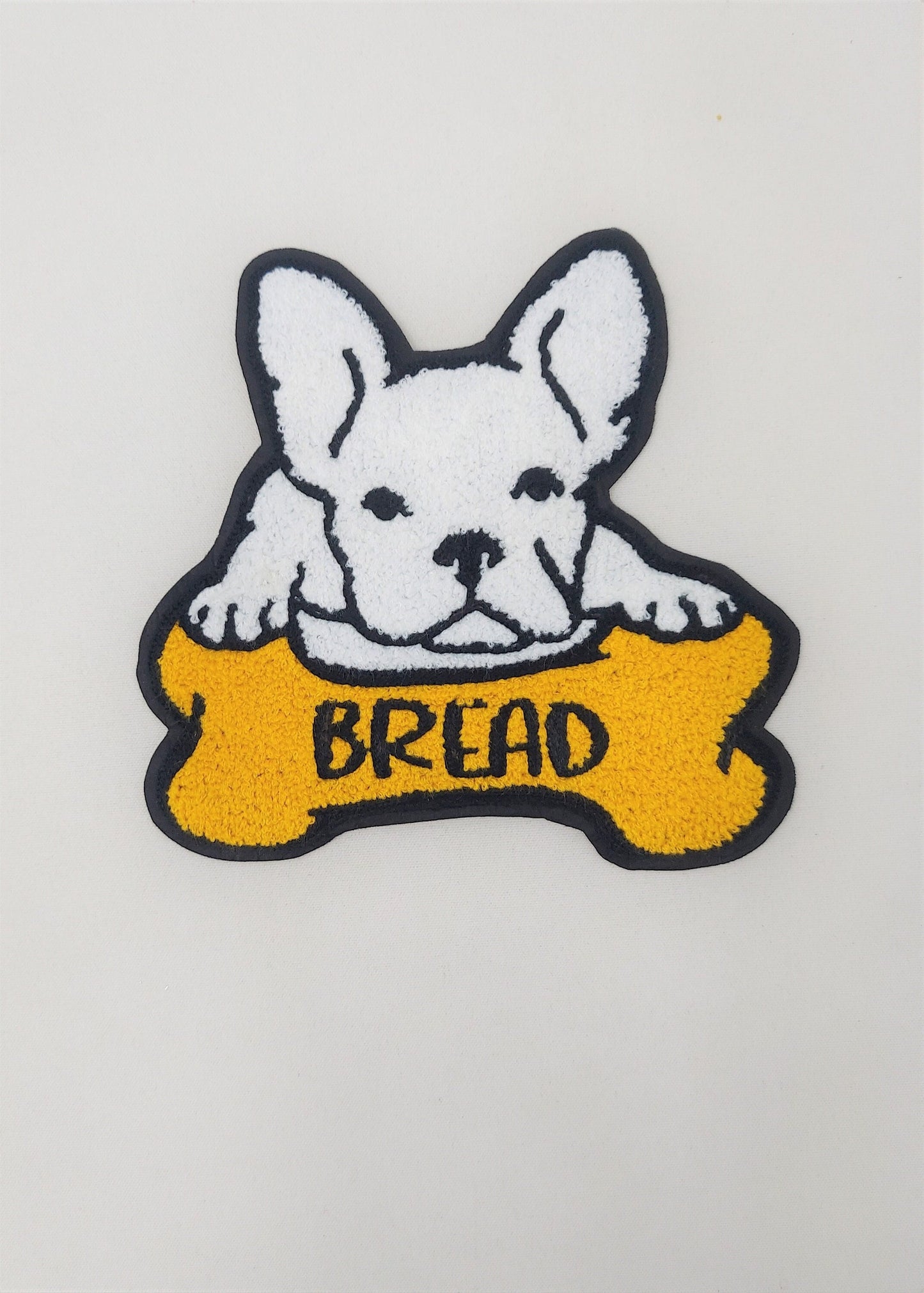 Chenille Patch: Frenchie with Bread Bone