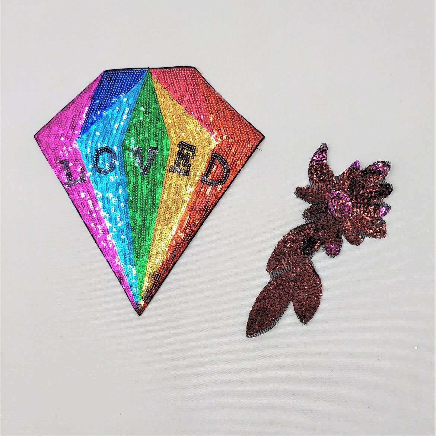 Sequin Rainbow Diamond Loved and Maroun Flower - Ships from USA