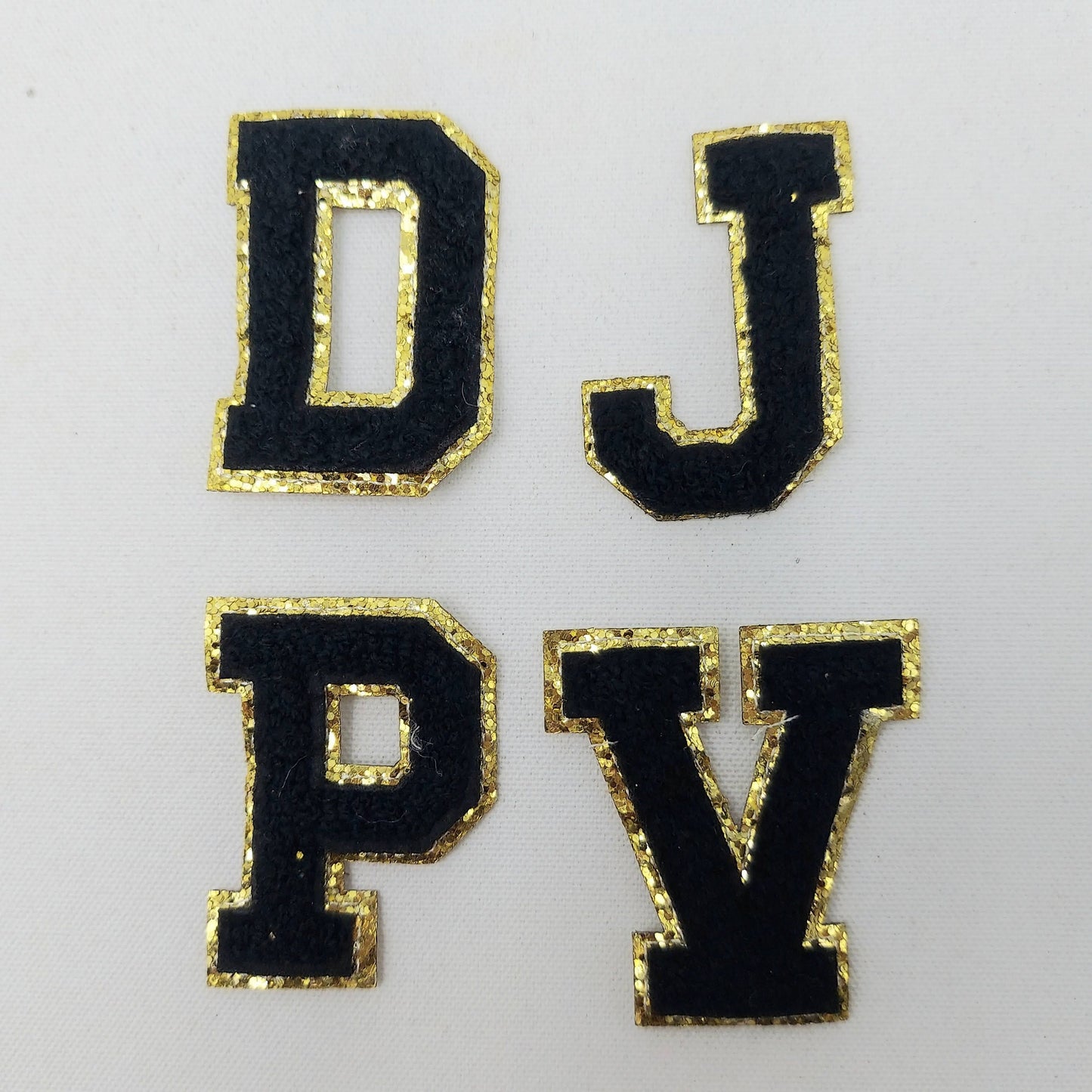 RESTOCKED! 2 Inch Chenille Letter with Gold Glitter Border: Pick Your Letter/ Color