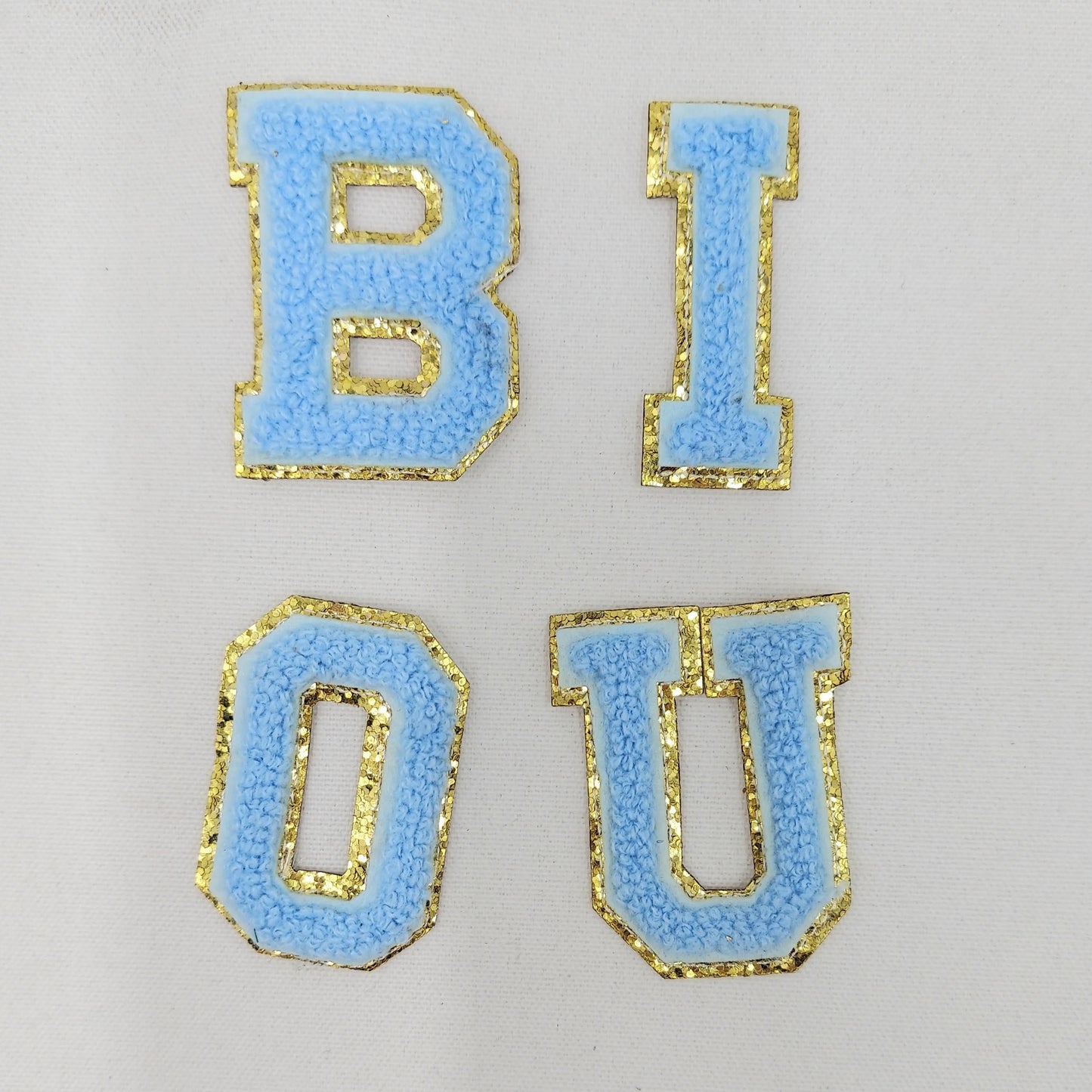 RESTOCKED! 2 Inch Chenille Letter with Gold Glitter Border: Pick Your Letter/ Color