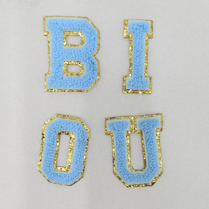 RESTOCKED! 2 Inch Chenille Letter with Gold Glitter Border: Pick Your Letter/ Color