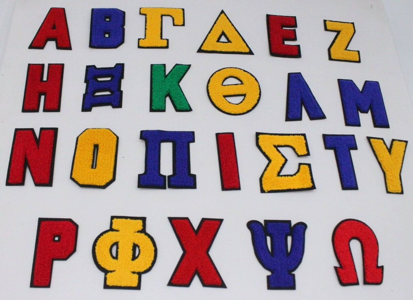 Chenille Greek Letters: Pick 1 from 6 Colors