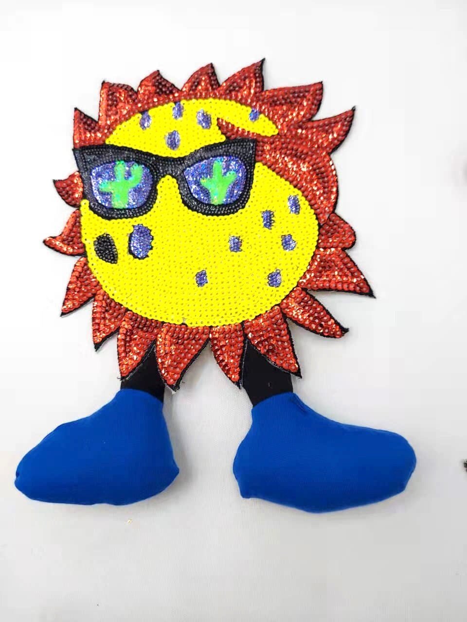 Sequin Cool Sun with Dangling Feet Patches - Ships from USA