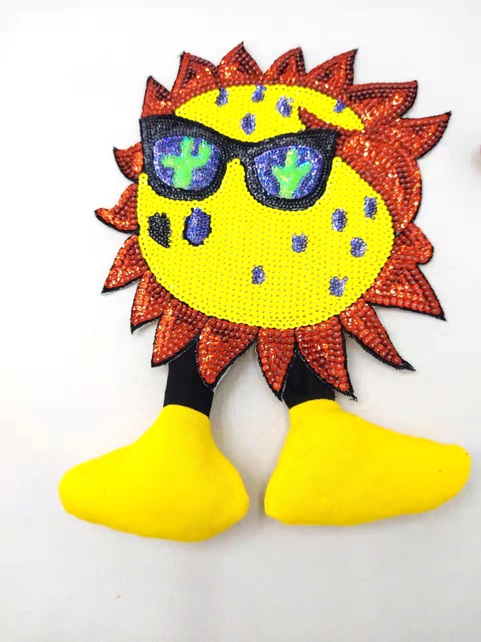 Sequin Cool Sun with Dangling Feet Patches - Ships from USA