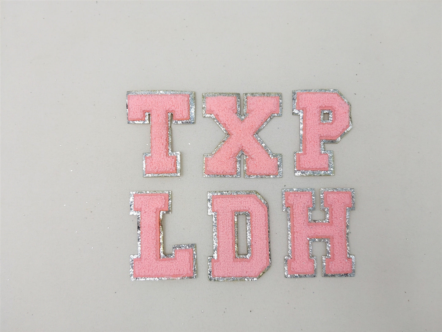 2 Inch Chenille Letter with Silver Glitter Border: Pick Your Letter/ Color