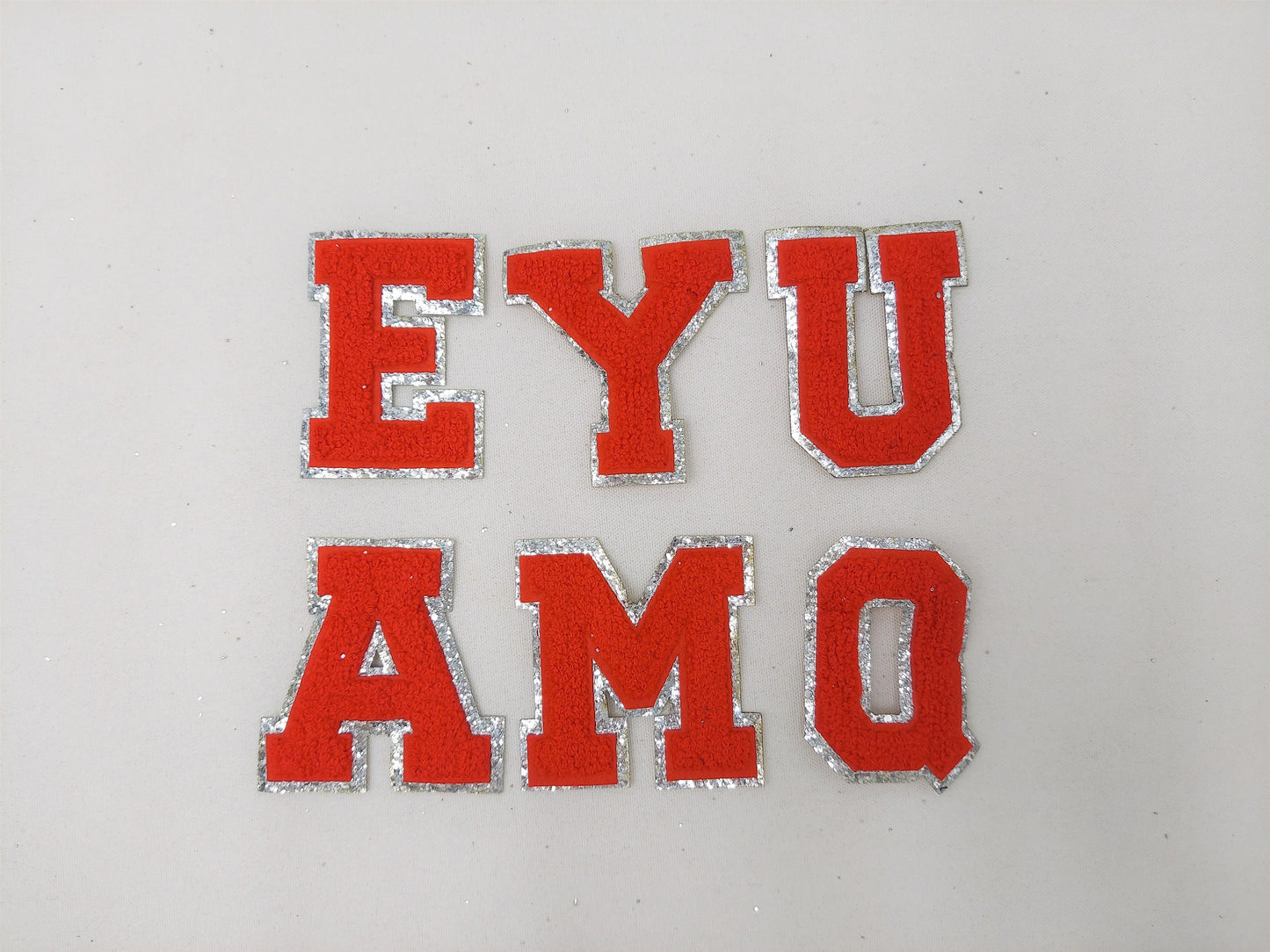 3 Inch Chenille Letter with Silver Glitter Border: Pick Your Letter/ Color