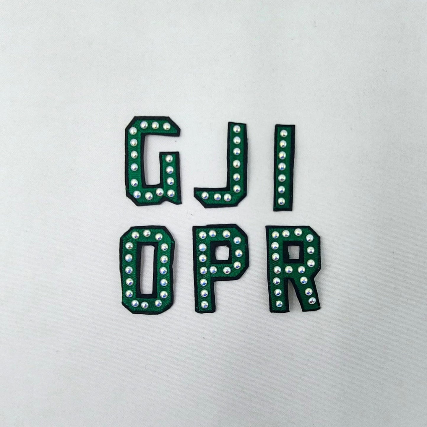 2.5 Inch Embroidery and Pearl Rhinestone Letters - Multiple Colors