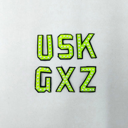 2.5 Inch Embroidery and Pearl Rhinestone Letters - Multiple Colors
