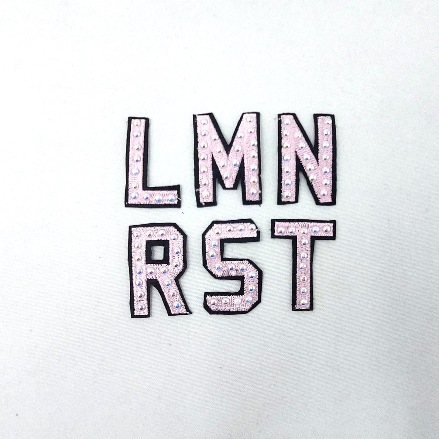 2.5 Inch Embroidery and Pearl Rhinestone Letters - Multiple Colors