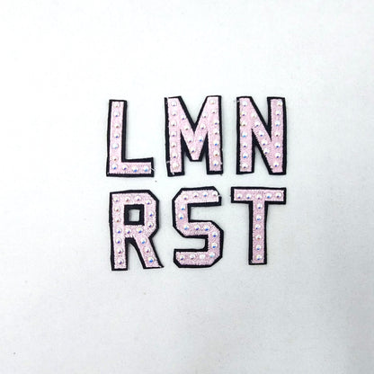 2.5 Inch Embroidery and Pearl Rhinestone Letters - Multiple Colors