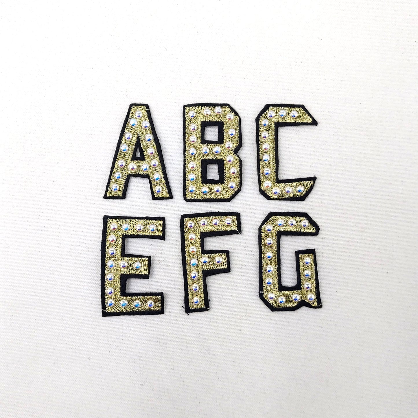 2.5 Inch Embroidery and Pearl Rhinestone Letters - Multiple Colors