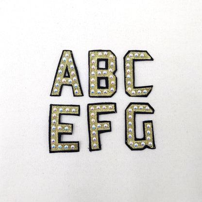 2.5 Inch Embroidery and Pearl Rhinestone Letters - Multiple Colors