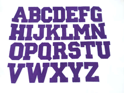 5 Inch Chenille Letters with White Background: Pick Your Letter / Color