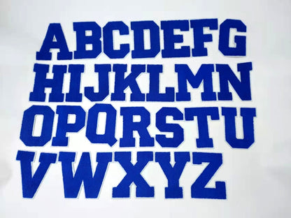 5 Inch Chenille Letters with White Background: Pick Your Letter / Color