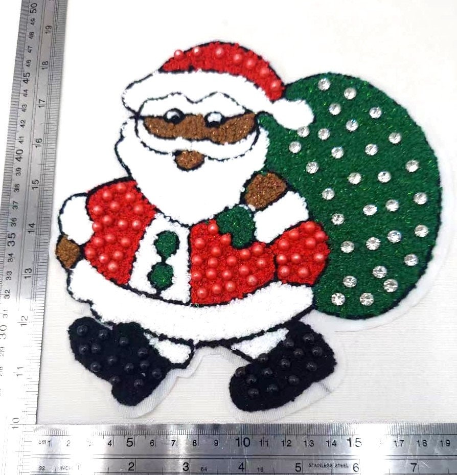 Three Piece Face: Sequin and Embroidery Patch - Ships from USA