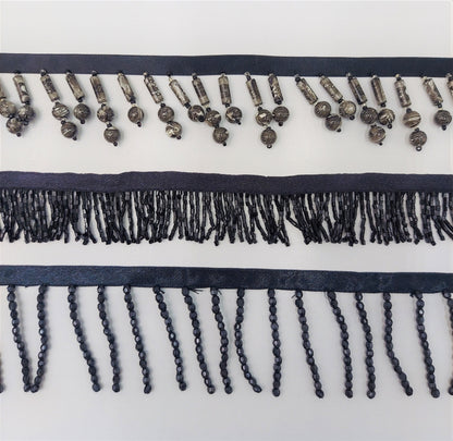 Black Beaded Fringes Trims