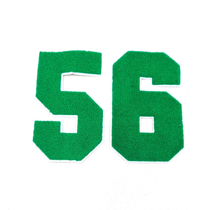 Large 8 Inch Chenille Numbers with White Border: Pick Your # / Color