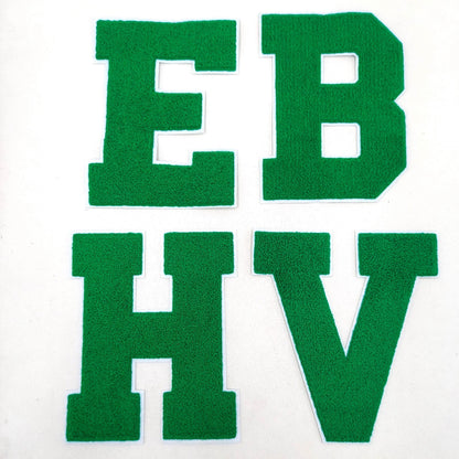 NEW COLORS WHITE Background Large 8 Inch Chenille Letters with White Background: Pick Your Letter / Color