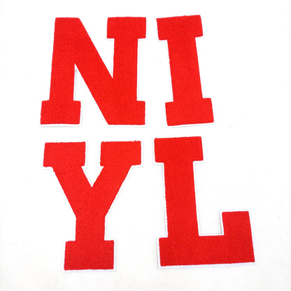 NEW COLORS WHITE Background Large 8 Inch Chenille Letters with White Background: Pick Your Letter / Color