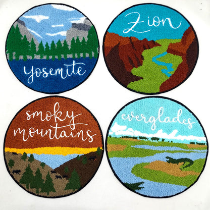 Large Landmark Chenille Souvenir Patch National Parks: Yosemite, Zion, Smoky Mountains, Everglades - 9 inch