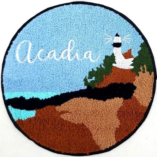 Large Landmark Chenille Souvenir Patch National Parks: Grand Canyon, Yellowstone, Arches, Acadia - 9 in