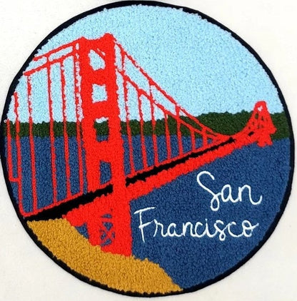 Large City Landmark Chenille Souvenir Patch: Seattle, Washington, Atlanta, San Fransisco - 9 inch