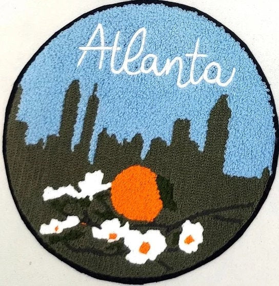 Large City Landmark Chenille Souvenir Patch: Seattle, Washington, Atlanta, San Fransisco - 9 inch