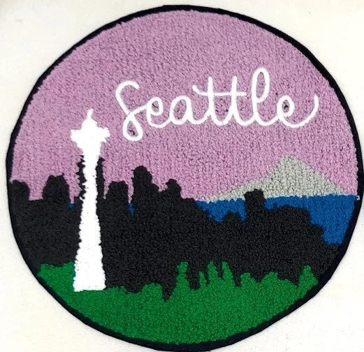 Large City Landmark Chenille Souvenir Patch: Seattle, Washington, Atlanta, San Fransisco - 9 inch