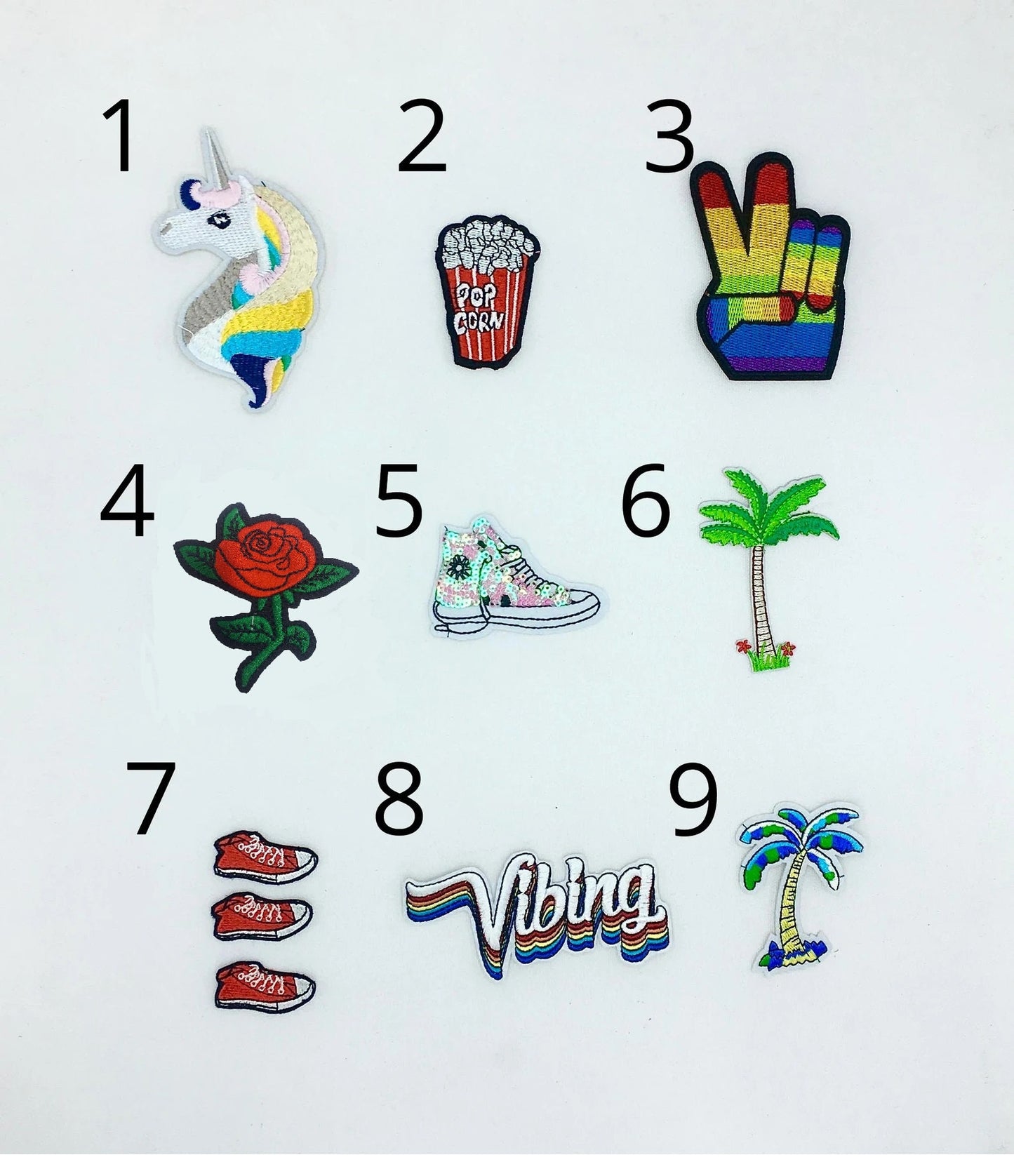 Sequin and Embroidery Bright Mini Patches Set - Ships from USA
