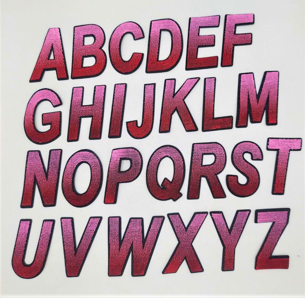 3 1/4" Soft Velvet Brush Embroidered Letter Patches - Ships from USA