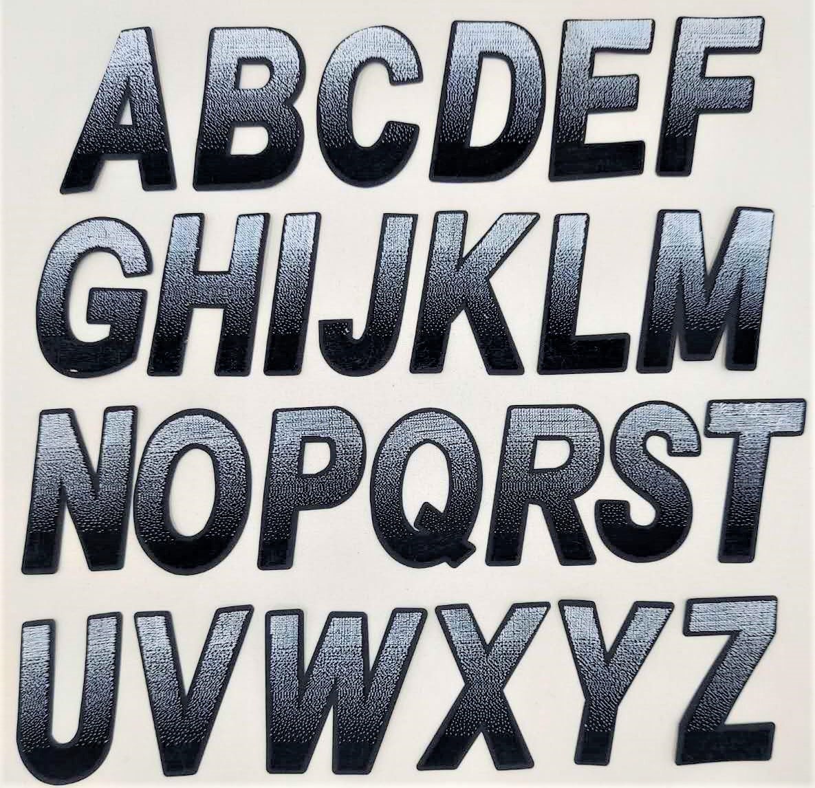 3 1/4" Soft Velvet Brush Embroidered Letter Patches - Ships from USA