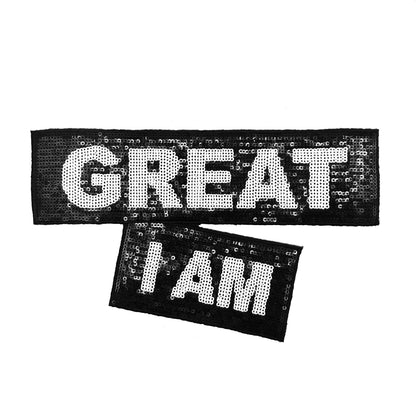 Sequin Patches: Enjoy it and Great I Am  - Ships from USA