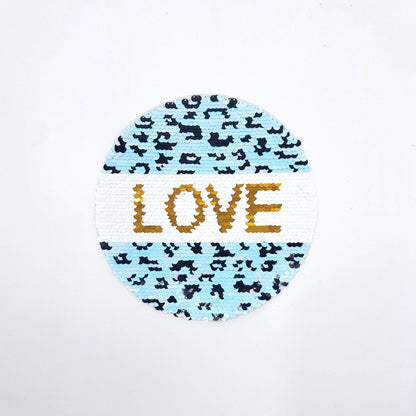 Sequin Iridescent Paris and Love Patches - Ships from USA