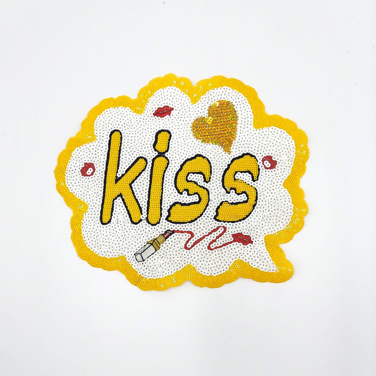 Sequin Patch: Blue, Pink, Yellow Kiss Cloud