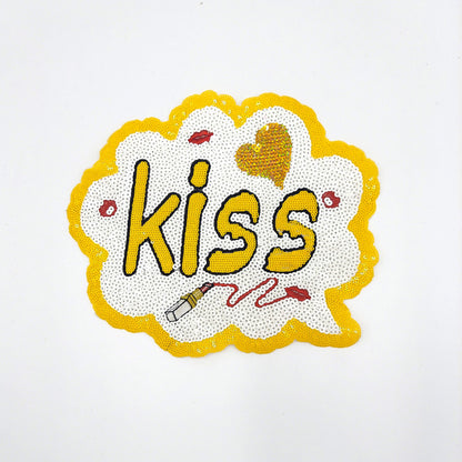 Sequin Patch: Blue, Pink, Yellow Kiss Cloud