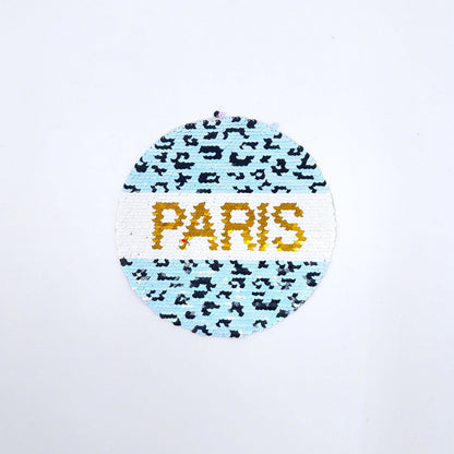 Sequin Iridescent Paris and Love Patches - Ships from USA