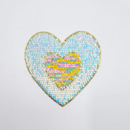 Sequin Iridescent Paris and Love Patches - Ships from USA