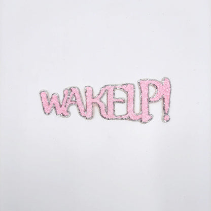 Sequin YEAH Wakeup Fuzzy M and Flash Patches - Ships from USA