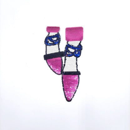 Sequin Heart with Dagger Ballerina Shoes Lollipop Girl Patches - Ships from USA