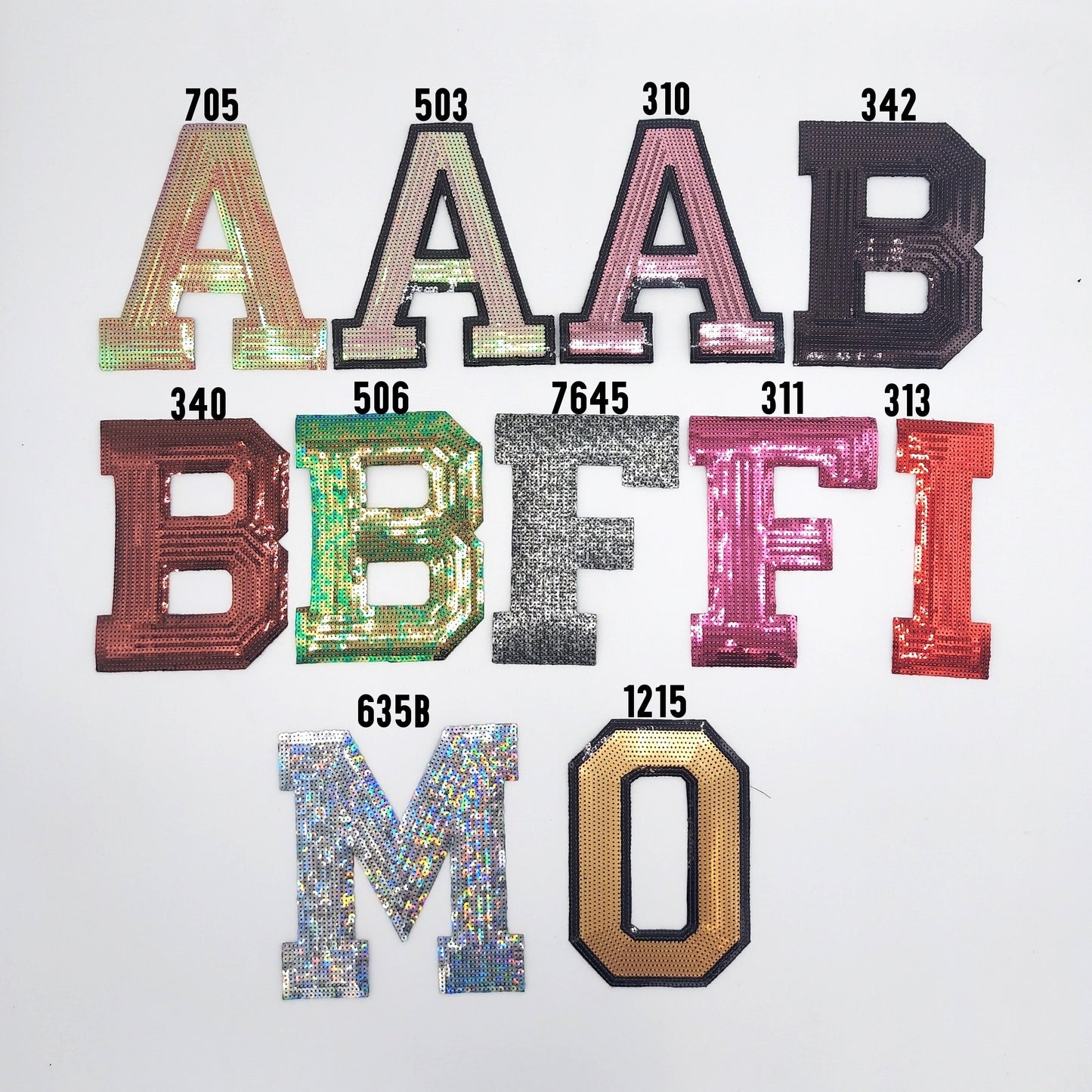 Choose Your Letter and Color: 8in Sequin Iron-On Letters