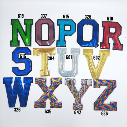 Choose Your Letter and Color: 8in Sequin Iron-On Letters