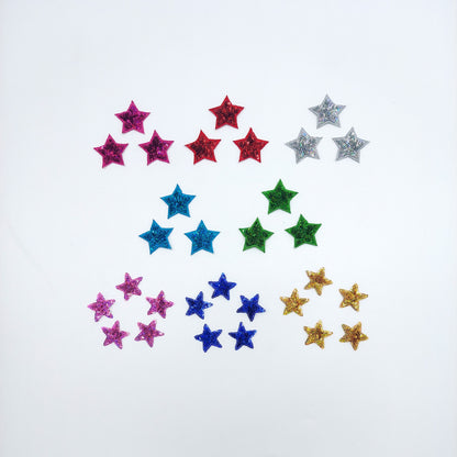 Small Textured Sequin and Embroidery Stars Patches - Ships from USA
