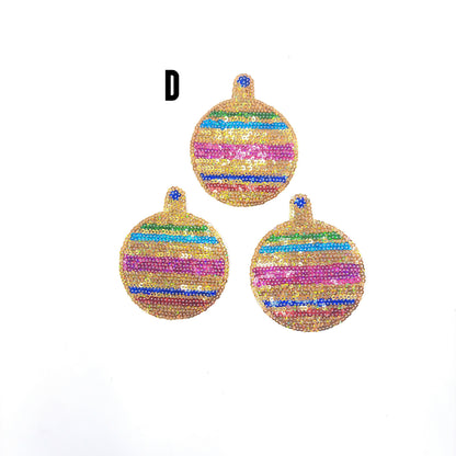 Sequin and Embroidery Christmas Ornaments Patches - Ships from USA
