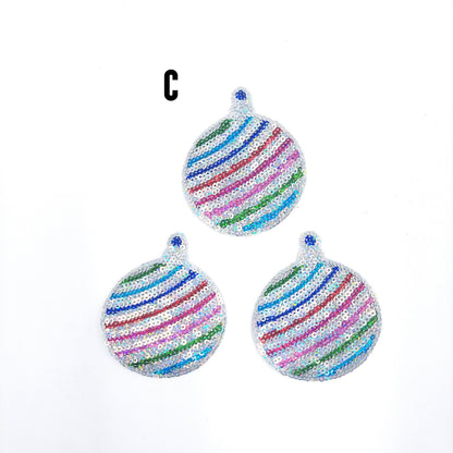 Sequin and Embroidery Christmas Ornaments Patches - Ships from USA