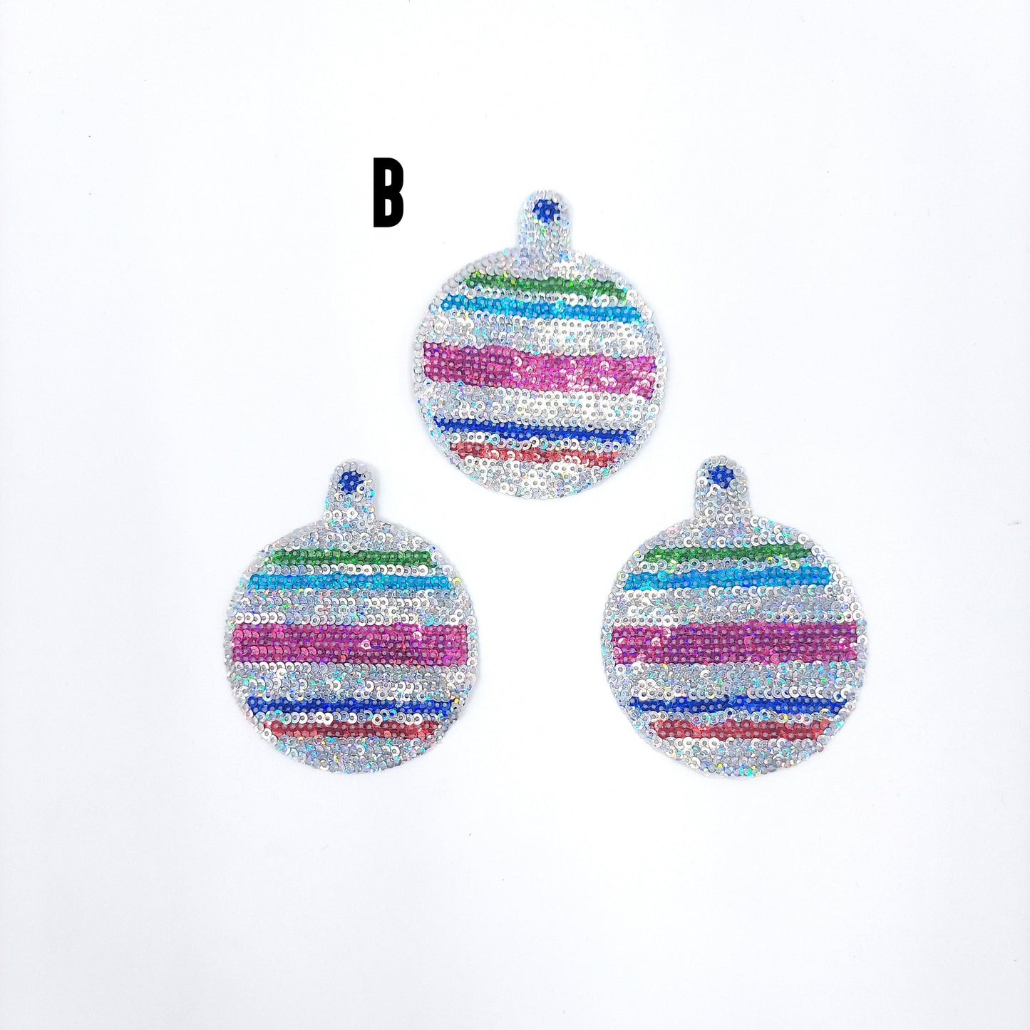 Sequin and Embroidery Christmas Ornaments Patches - Ships from USA