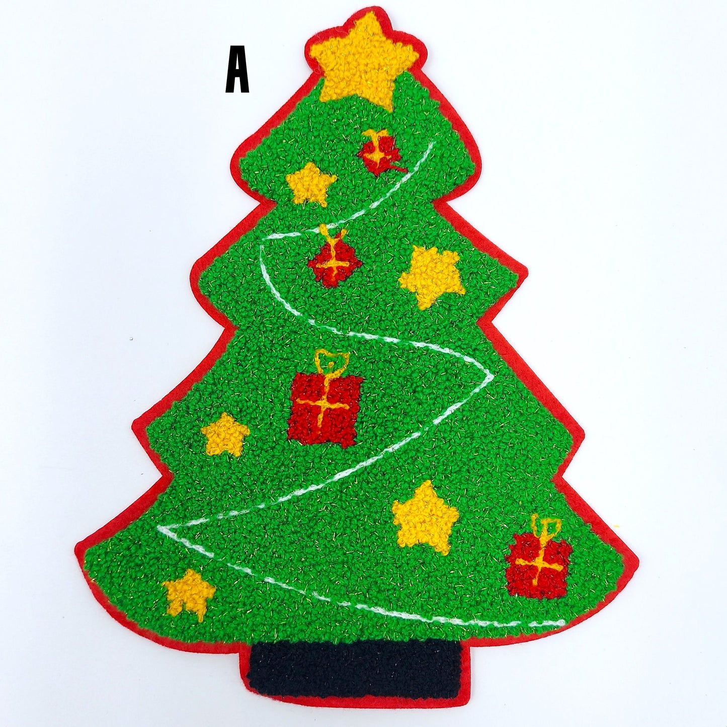 Chenille and Sequin Christmas Tree, Snowman, Christmas Gift Boxes - Ships from USA
