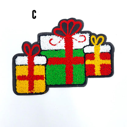 Chenille and Sequin Christmas Tree, Snowman, Christmas Gift Boxes - Ships from USA
